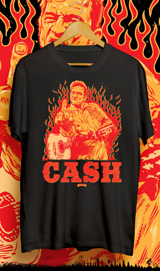 Mentalben Johnny cash tee on black