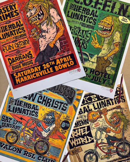 HERBAL LUNATICS - SET OF FOUR POSTERS