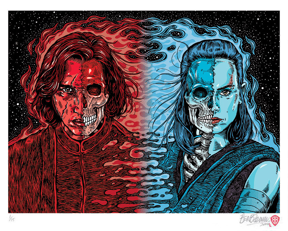 'Rey and Kylo' print